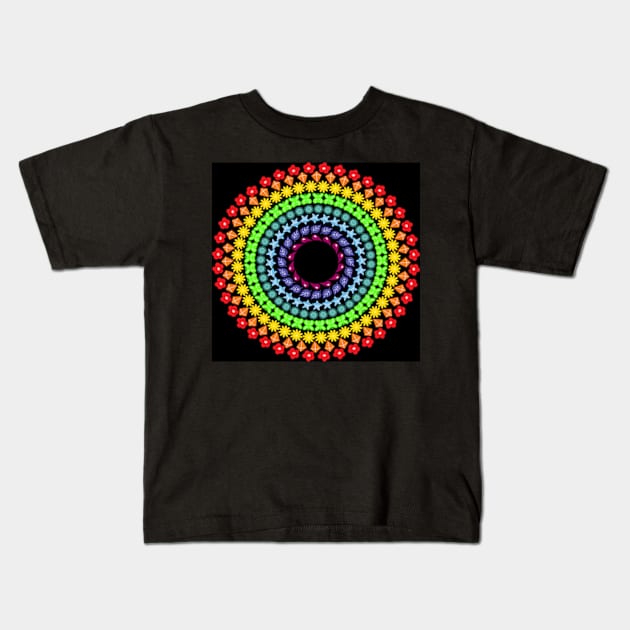 Rainbow Mandala - Bringing you a Smile Kids T-Shirt by FrancesPoff